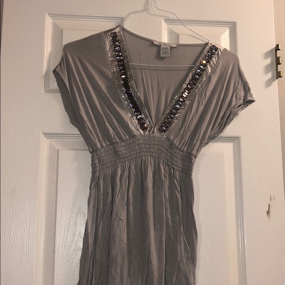 Charlotte Russe silver top w rhinestones 👏🏼